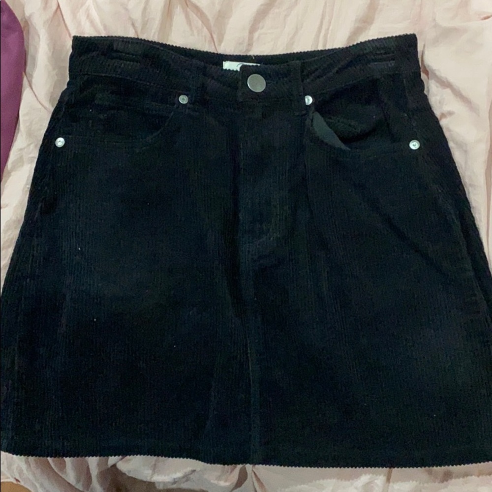 Black Corduroy/Velvet Skirt